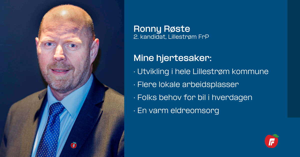 2. kandidat Ronny Røste | Fremskrittspartiet - FrP.