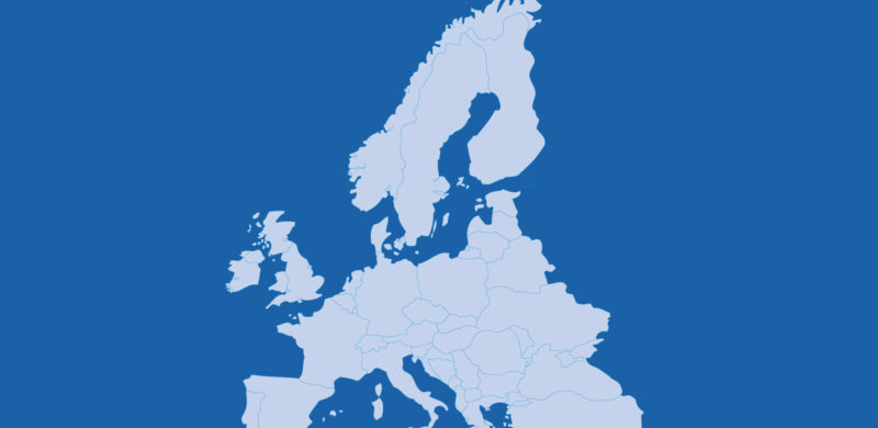 Kart over Europa. Blåtoner. Illustrasjon Kart over Europa. Blåtoner. Illustrasjon