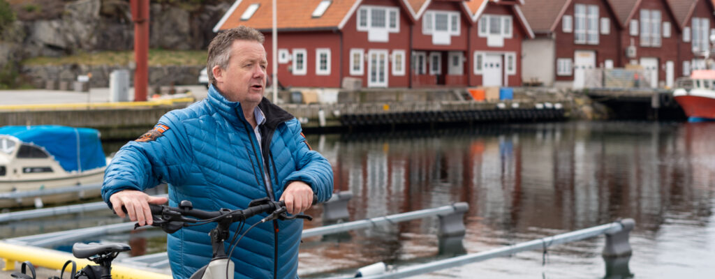 Svein Arve med elsykkel Svein Arve med elsykkel