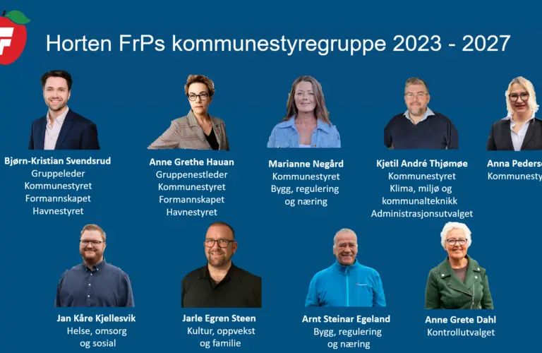 Lenke til artikkelen om: Horten FrPs kommunestyregruppe 2023-2027