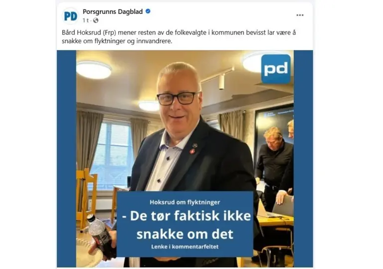 Lenke til artikkel om Hverdagsvelferden i Bamble må settes først – det handler om prioriteringer, ikke rasisme