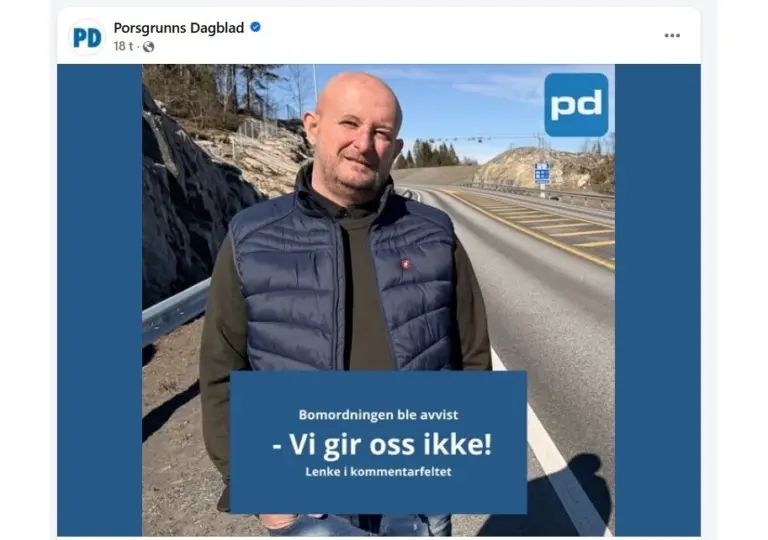 Lenke til artikkel om Trygge rammer og en enklere hverdag: FrP vil vurdere bomkompensasjon til barnefamilier og pendlere i Bamble