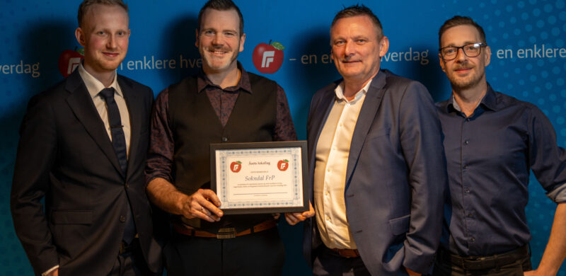 Sokndal FrP kåret til Årets Lokallag